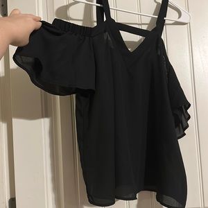 Shein black off-the-shoulder cropped top